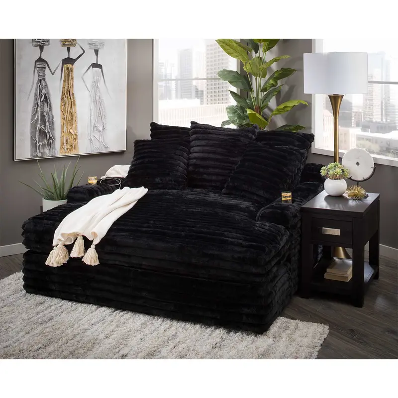Nestle Chaise Lounge – Reclining Design with Dual Cup Holders and USB Charging Ports