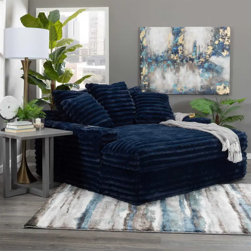 Nestle Chaise Lounge – Reclining Design with Dual Cup Holders and USB Charging Ports