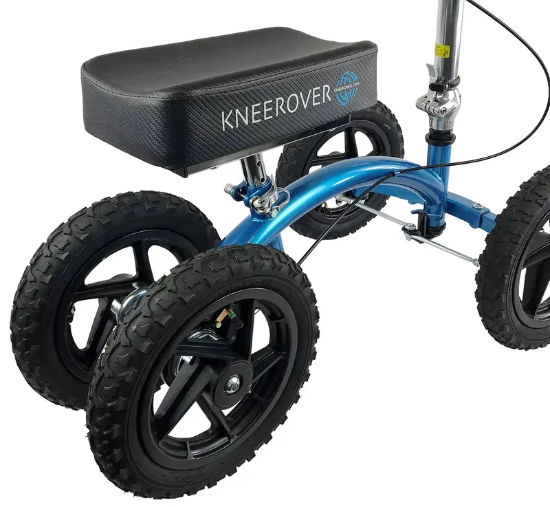 New KneeRover Quad Knee Walker – All-Terrain Mobility Scooter in Metallic Blue