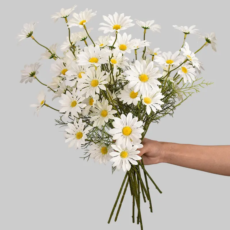 New York Aster Silk Stem Bundle – 5-Head Branch for Seasonal Tabletop & Wall Decor
