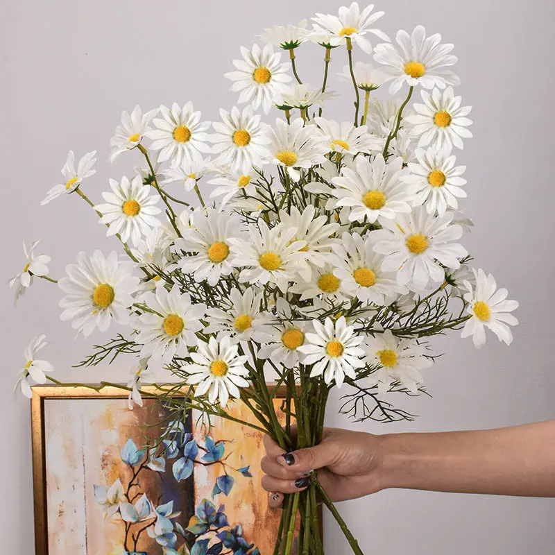 New York Aster Silk Stem Bundle – 5-Head Branch for Seasonal Tabletop & Wall Decor 6