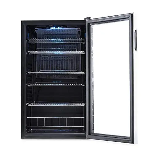 NewAir 126-Can Beverage Refrigerator – Freestanding Cooler with Tempered Glass Door and Right-Swing Hinge