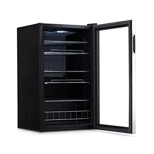 NewAir 126-Can Beverage Refrigerator – Freestanding Cooler with Tempered Glass Door and Right-Swing Hinge