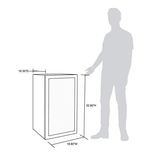 NewAir 126-Can Beverage Refrigerator – Freestanding Cooler with Tempered Glass Door and Right-Swing Hinge