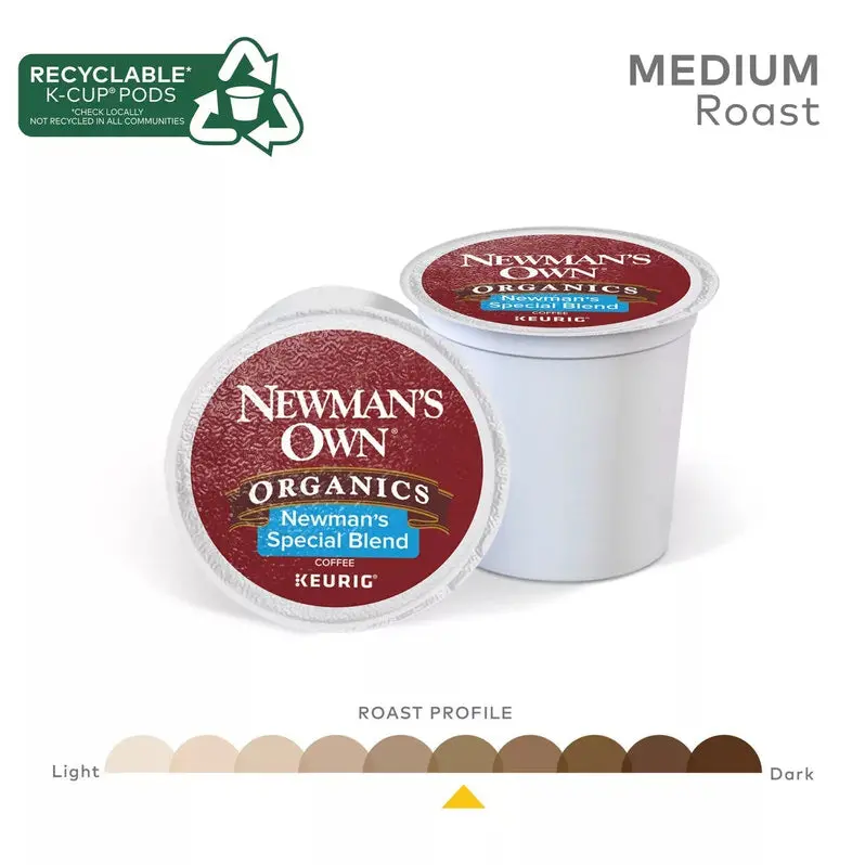 Newman’s Own Organics Special Blend K-Cup Pods – 100 Count, Fair Trade Certified Coffee