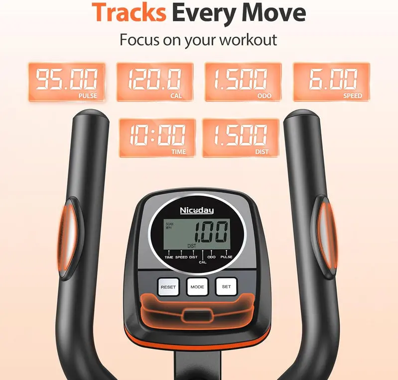 Niceday Elliptical Trainer – 20-Inch Stride, 16 Resistance Levels, 500-Pound User Capacity