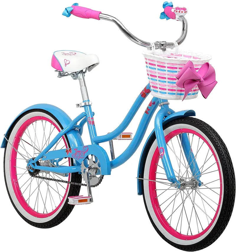 Nickelodeon JoJo Siwa Girls’ Cruiser Bike – 20-Inch Light Blue & Pink Youth Bicycle
