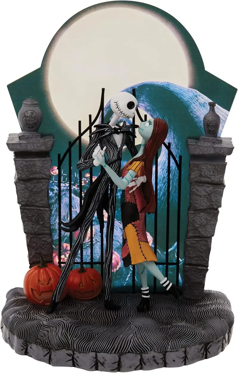 Nightmare Before Christmas Light-Up Sculpture: Jack and Sally Dancing – 9-Inch Decorative Statue