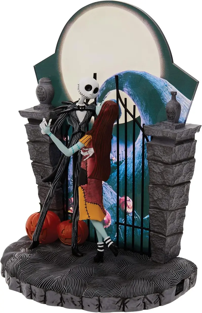 Nightmare Before Christmas Light-Up Sculpture: Jack and Sally Dancing – 9-Inch Decorative Statue
