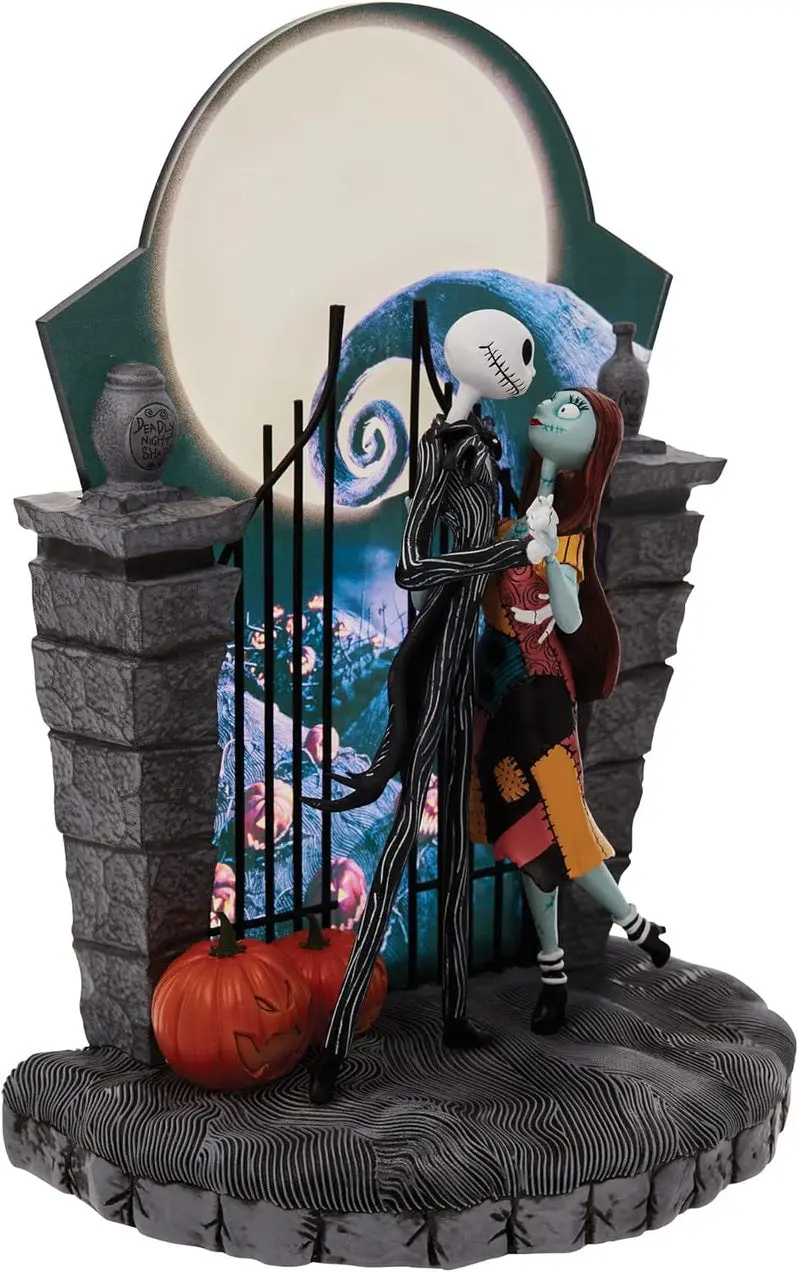 Nightmare Before Christmas Light-Up Sculpture: Jack and Sally Dancing – 9-Inch Decorative Statue