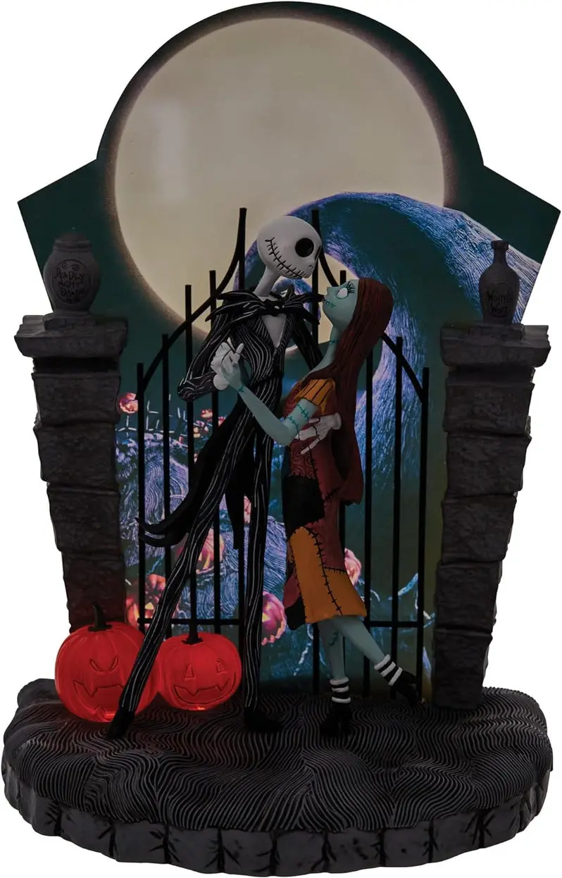 Nightmare Before Christmas Light-Up Sculpture: Jack and Sally Dancing – 9-Inch Decorative Statue