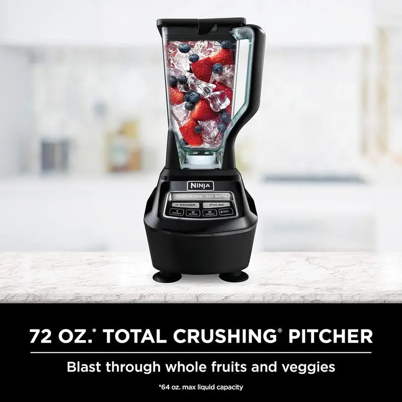Ninja BL770 Mega Kitchen System – 1500W Blender & Food Processor with 72-Oz Pitcher, 64-Oz Bowl, and Two 16-Oz To-Go Cups