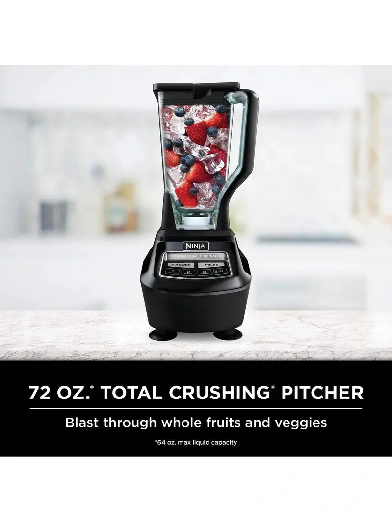 Ninja BL770 Multi-Function Kitchen System – Smoothie, Dough, Chop, and Blend Capabilities with Full Accessory Set