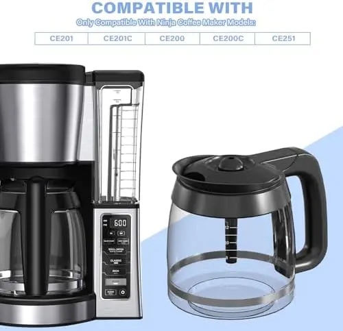 Ninja CE251/CE201-Compatible 12-Cup Coffee Carafe – BPA-Free Replacement for Ninja Coffee Bar Systems 2