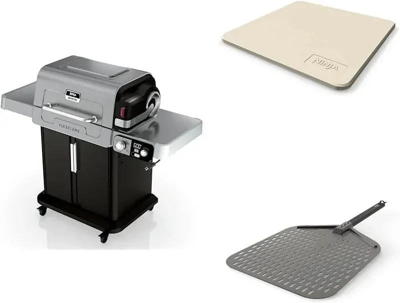 Ninja FlexFlame PG301 Grill & Smoker – 5-in-1 Electric/Propane System with Digital Controls, Griddle, and Pizza Function