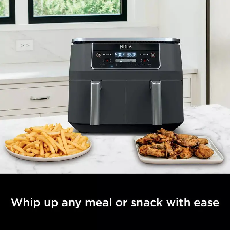 Ninja Foodi DualZone 8-Quart Air Fryer – Two-Basket Design with Six Cooking Functions