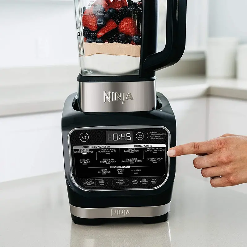 Ninja Foodi HB152 Cold & Hot Blender – 1400W, 64 oz Nonstick Glass Pitcher, Black