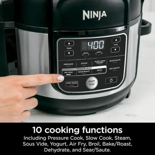 Ninja Foodi OS300 10-in-1 Pressure Cooker Air Fryer – 6.5-Quart Stainless Steel Multicooker
