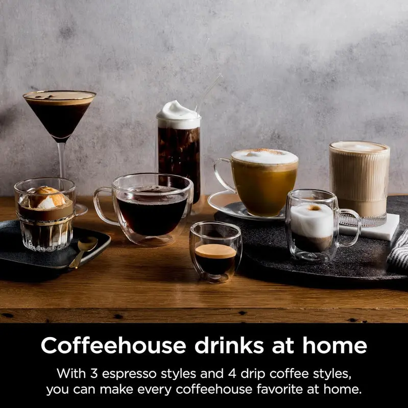 Ninja Luxe Café ES601 Espresso & Drip Coffee Maker – Dual-Brew Technology for Barista-Style Drinks