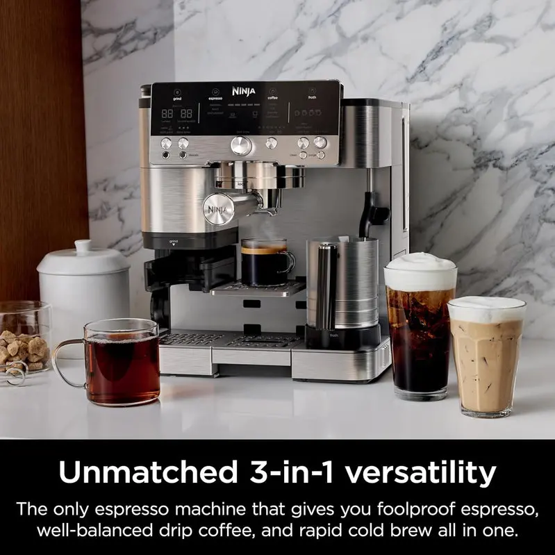 Ninja Luxe Café ES601 Espresso & Drip Coffee Maker – Dual-Brew Technology for Barista-Style Drinks