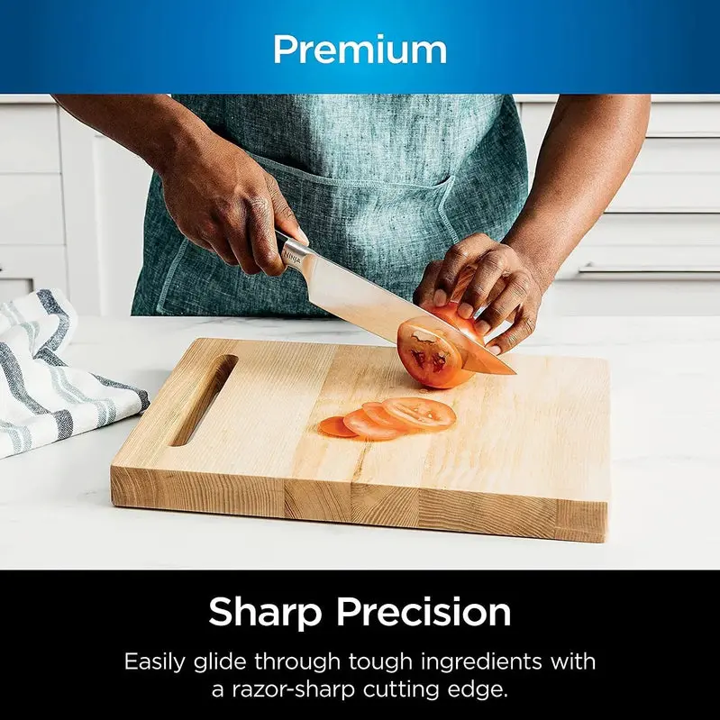 Ninja NeverDull Premium 17-Piece Knife System – Self-Sharpening Block, Ergonomic Handles, Stainless Steel/Black Finish
