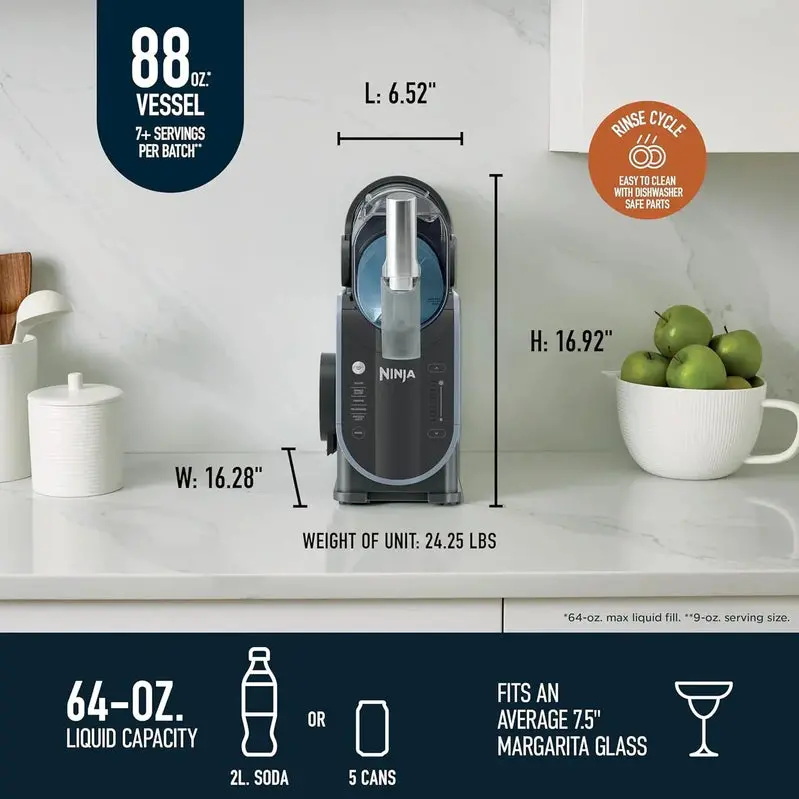 Ninja SLUSHi Professional Frozen Drink Maker – 88 oz RapidChill Technology, 5 Presets for Margaritas, Frappés & More