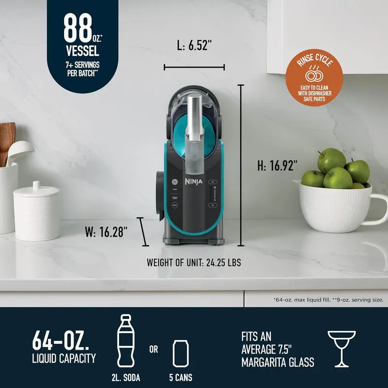 Ninja SLUSHi RapidChill Frozen Beverage Maker – Fast-Cooling Slushie & Drink Machine, Sleek Black Finish