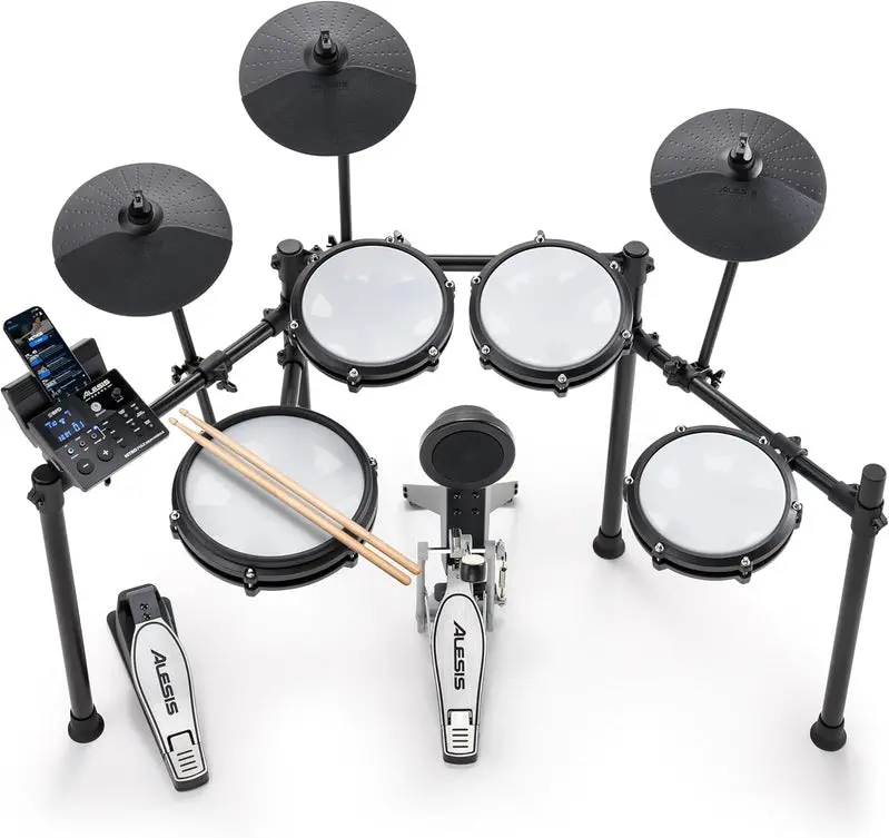 Nitro Max Bluetooth Electric Drum Kit – Mesh Head Pads, Wireless Connectivity, Full-Size Electronic Drum Set