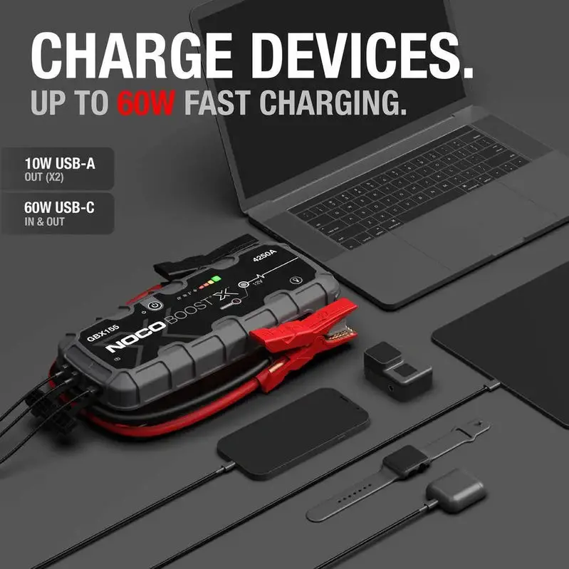 NOCO GBX155 Boost X Lithium Jump Starter – 12V, 4250 Amp, Ultra-Compact Portable Power Pack