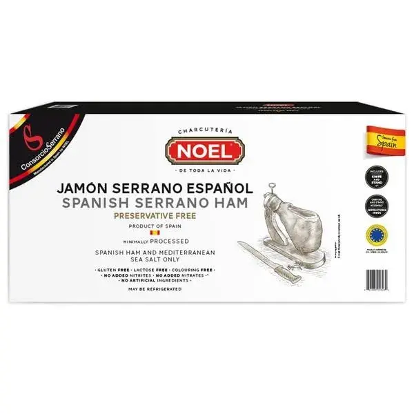 Noel Artisanal Spanish Serrano Ham – Dry-Cured, Iberian Pork, Hand-Sliced Delicacy