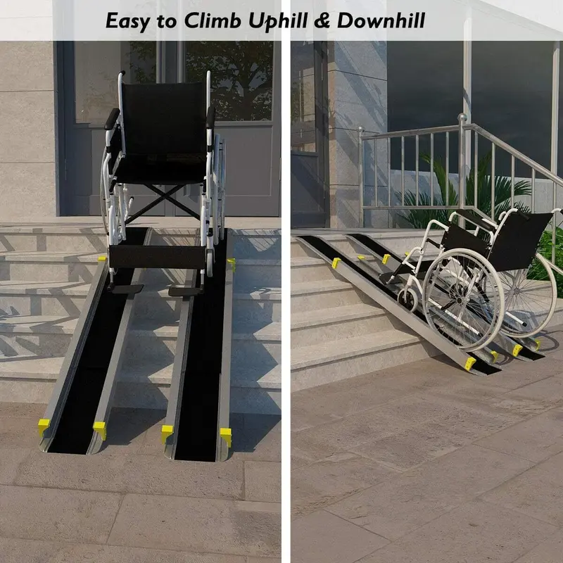 Non-Slip Adjustable Aluminum Ramp Set – Portable Step Assistance Solution