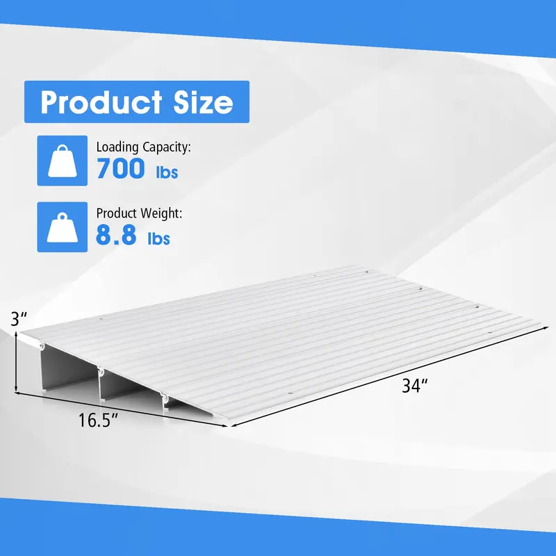 Non-Slip Doorway Threshold Ramp – 3-Inch Rise for Smooth Transitions