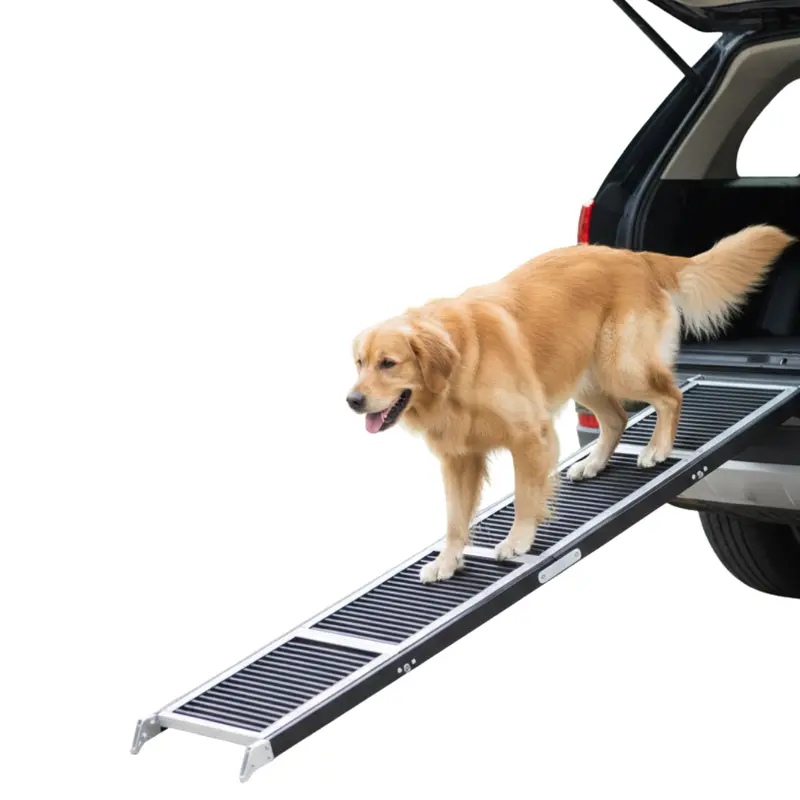 Non-Slip Folding Dog Ramp – Textured Rug Surface for SUVs, Trucks & High Vehicles