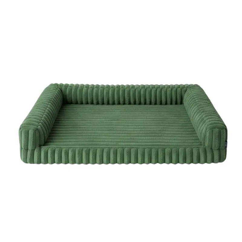 Non-Slip Orthopedic Pet Bed with Memory Foam Core, Bolsters, and Zippered Cover 2