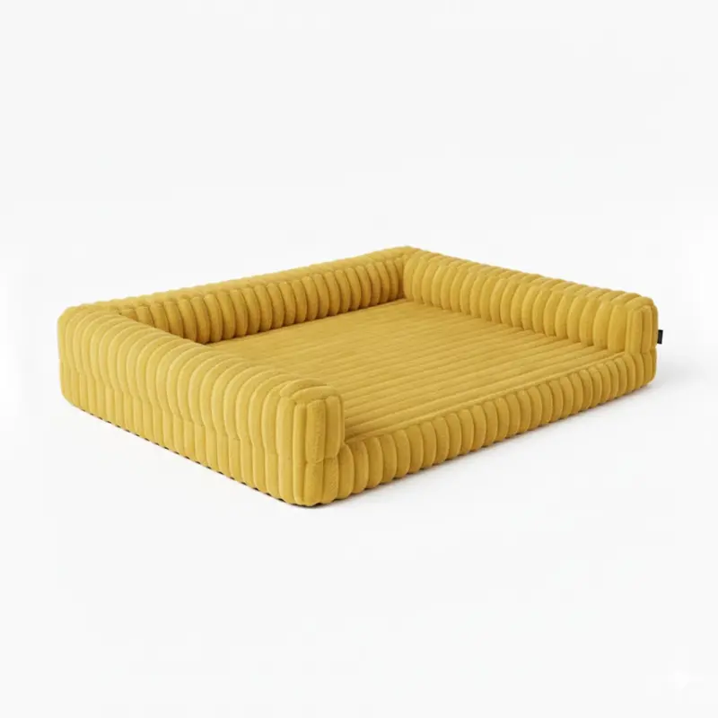 Non-Slip Orthopedic Pet Bed with Memory Foam Core, Bolsters, and Zippered Cover