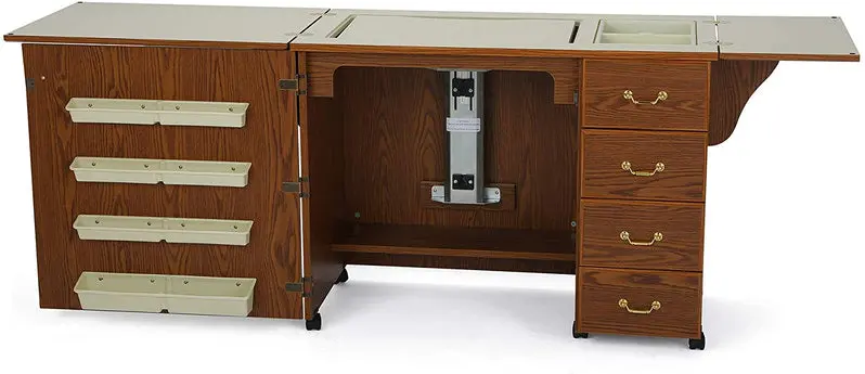 Norma Jean 353 Sewing Cabinet – Adjustable Airlift Craft Station for Quilting, Cutting & Storage (Black)