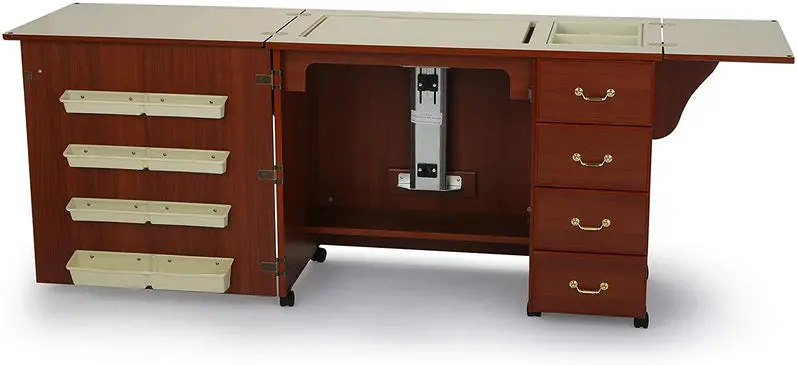 Norma Jean 353 Sewing Cabinet – Adjustable Airlift Craft Station for Quilting, Cutting & Storage (Black)