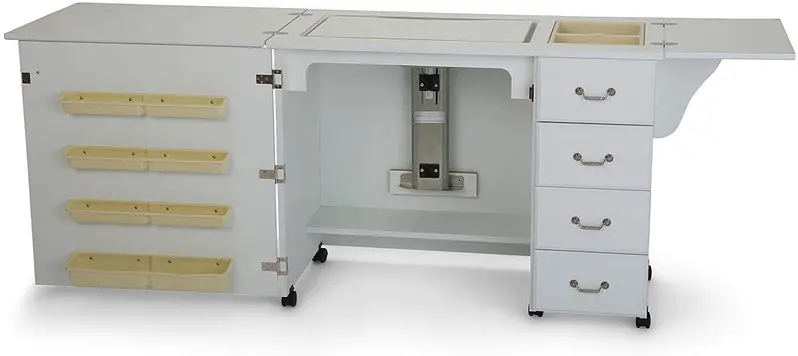 Norma Jean 353 Sewing Cabinet – Adjustable Airlift Craft Station for Quilting, Cutting & Storage (Black)