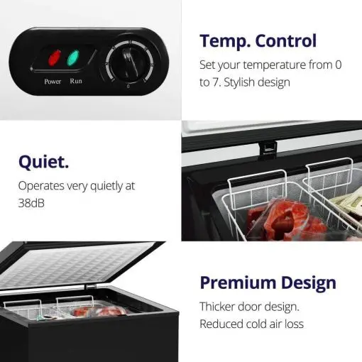 Northair 3.5 Cu Ft Compact Chest Freezer – Quiet Operation, 7-Tier Temp Control, Dual Baskets