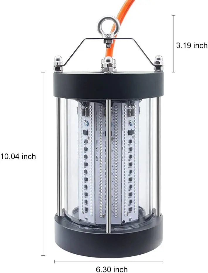NS 500W Underwater Fishing Light – 35,000 Lumens, IP68 Waterproof, AC110V Night Fish Attractor for Boats & Docks