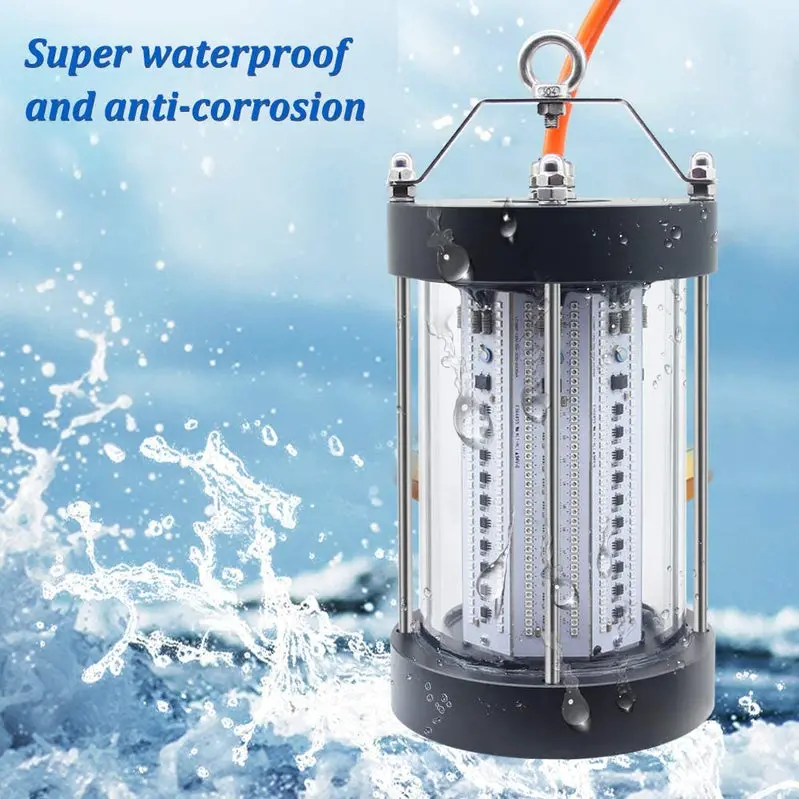 NS 500W Underwater Fishing Light – 35,000 Lumens, IP68 Waterproof, AC110V Night Fish Attractor for Boats & Docks