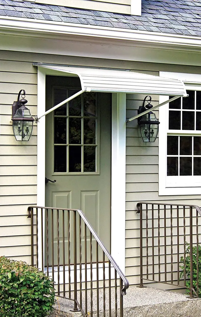 NuImage 60425 Series Aluminum Door Canopy – 2500-Series Weather-Resistant Overhang with Support Arms