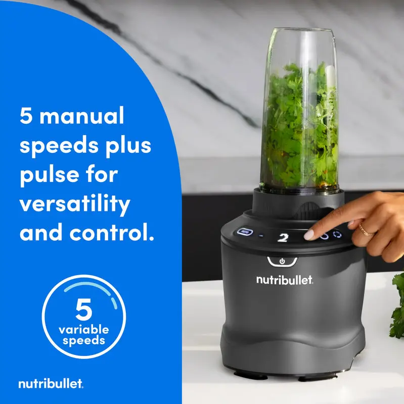 nutribullet SmartSense Blender Combo – 1400W High-Performance Motor, Gunmetal Finish, Precision Blending Technology