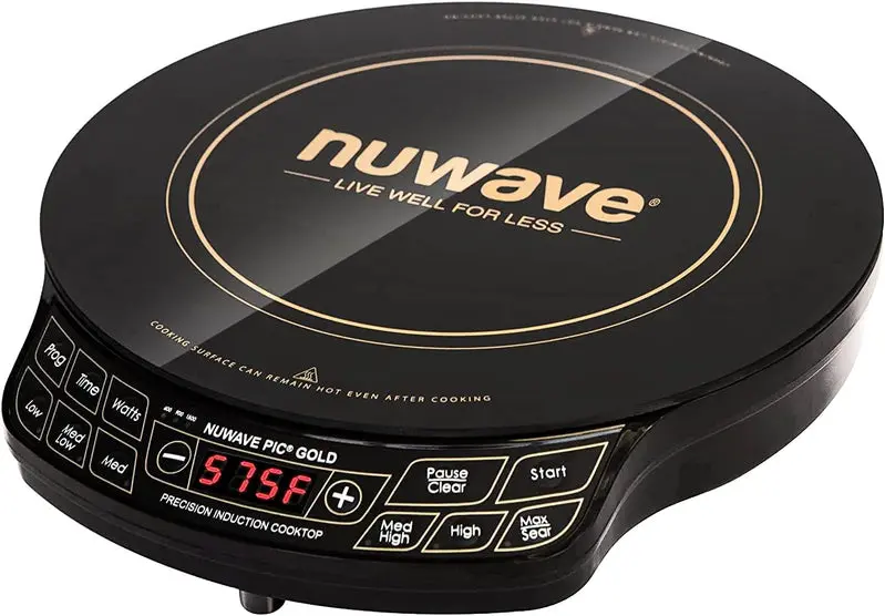 Nuwave Gold Precision Induction Cooktop – 8-Inch Large Heating Zone, Rapid Boil & Simmer Control, Sleek Black Surface
