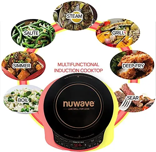 Nuwave Gold Precision Induction Cooktop – 8-Inch Large Heating Zone, Rapid Boil & Simmer Control, Sleek Black Surface