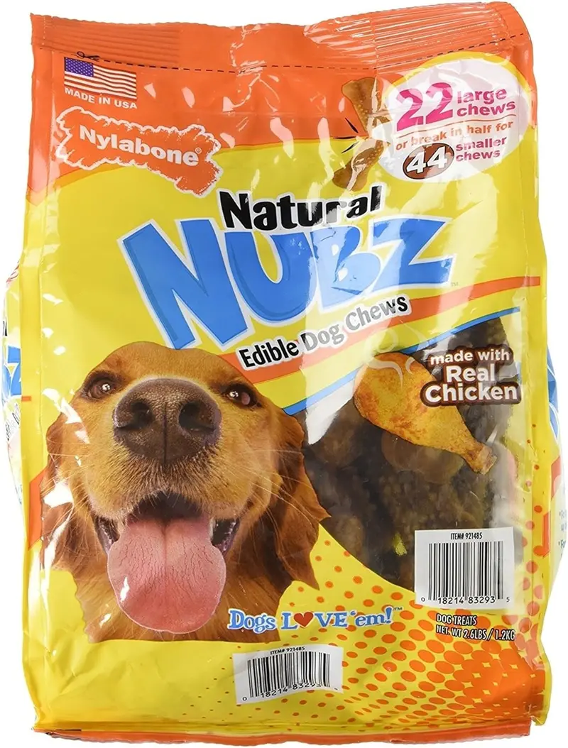 Nylabone Natural Nubz Edible Dog Chew Pack – 22 Count, Dental-Cleaning Formula, Two 5.2 lb Boxes for Small to Medium Breeds