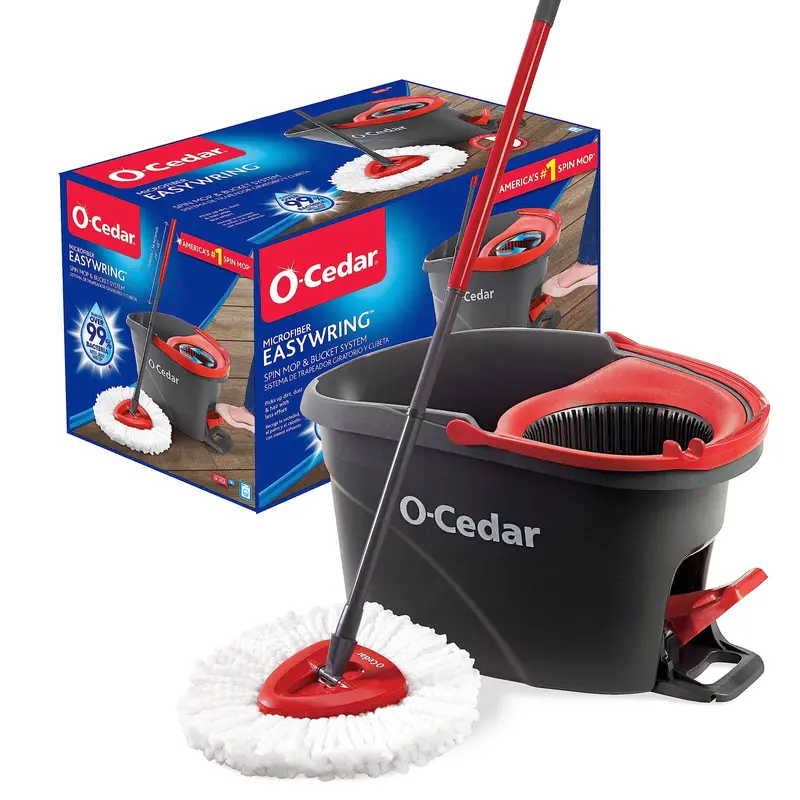 O-Cedar EasyWring Microfiber Floor Cleaning System with Spin Mop & Bucket