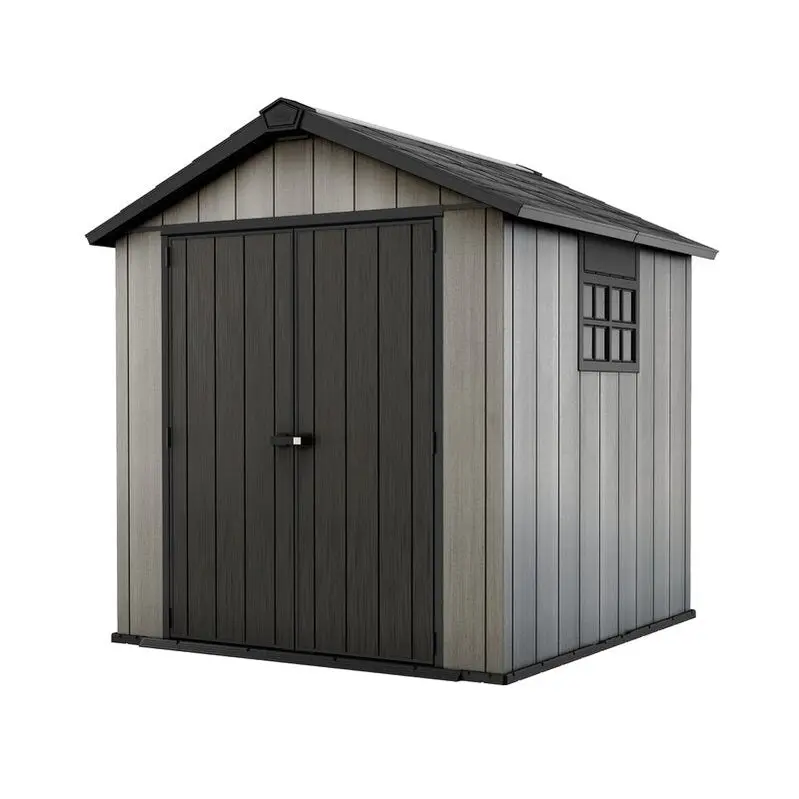 Oakland 7.5 ft x 7.5 ft Heavy-Duty Plastic Storage Shed – UV-Resistant, Lockable, Low-Maintenance Outdoor Storage