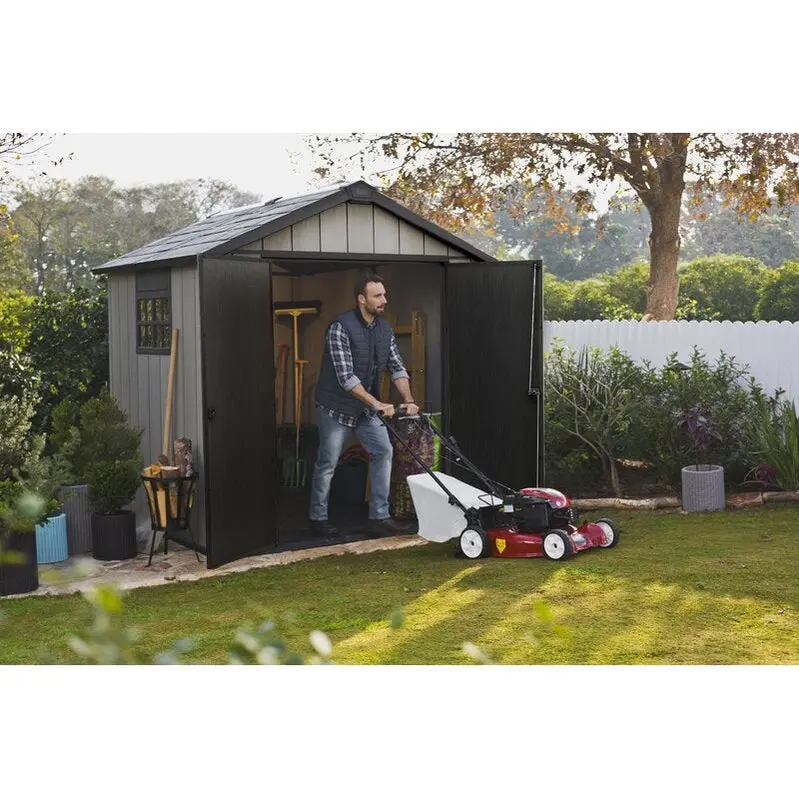 Oakland 7.5 ft x 7.5 ft Heavy-Duty Plastic Storage Shed – UV-Resistant, Lockable, Low-Maintenance Outdoor Storage