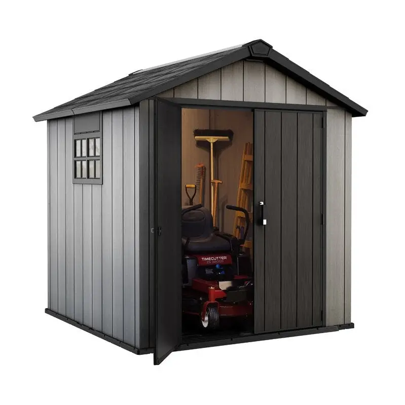 Oakland 7.5 ft x 7.5 ft Heavy-Duty Plastic Storage Shed – UV-Resistant, Lockable, Low-Maintenance Outdoor Storage
